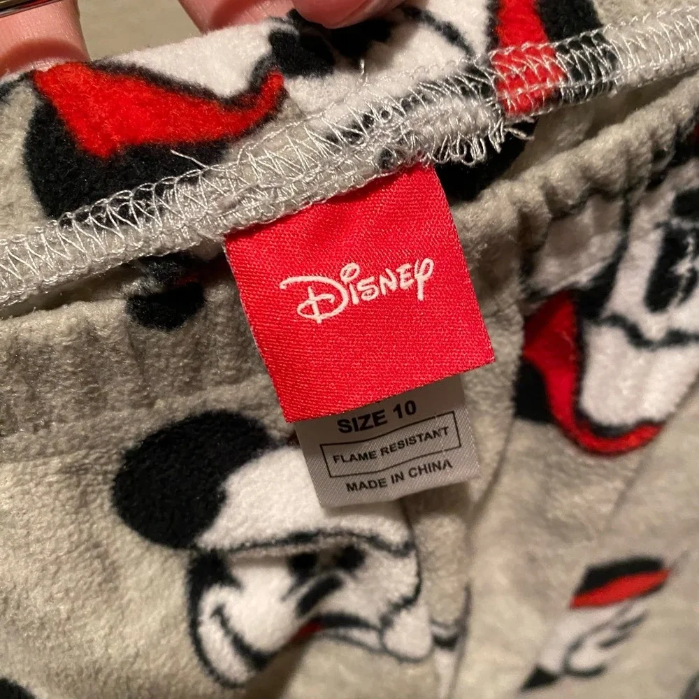Disney Mickey Mouse Christmas pajamas size 10 unisex Santa hat